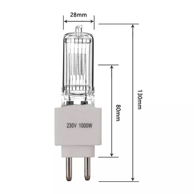230V 1000W Kuvars Halojen Ampul Kuvars Lamba Sahne Aydınlatması İçin Halojen Işık