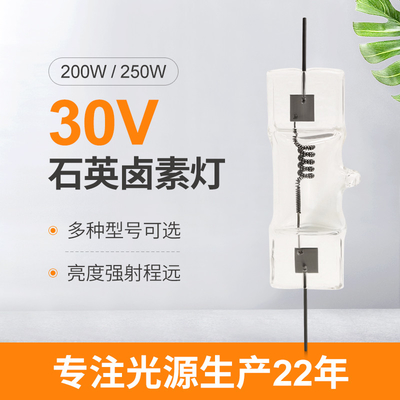 30V 200W Küçük Halojen Ekran Optik Lambası 250W Kuvars Halojen Ampul
