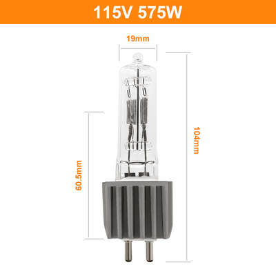 575 Watt 115 Volt Bi Pin Halojen Ampul Küreler G9.5 Gümüş VB Sahne Yumuşak Nokta Zoom Işığı