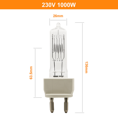 Foto Optik Ekran Tek Uçlu Halojen Lamba 230v 1000w Kuvars Lamba G22 Ampuller