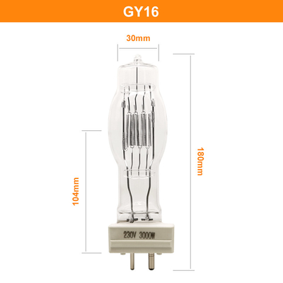 GY16 3000W Kuvars Halojen Lamba 3200k Radyatörlü Deniz Projektör Ampulleri