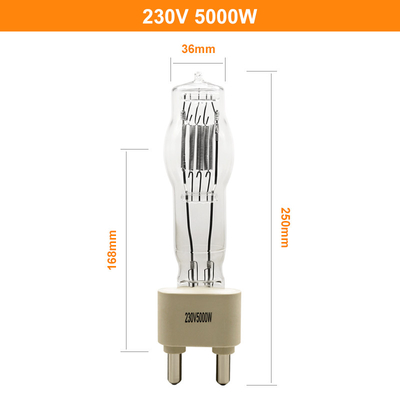 230V 5000W G38 ​​Stüdyo Kuvars Ampul Tekne Halojen Lamba 180mm 125000lm