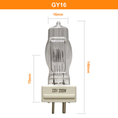 230v 2000w GY16 Halojen Projektör Lambası 400h 3200K Kuvars Ampul