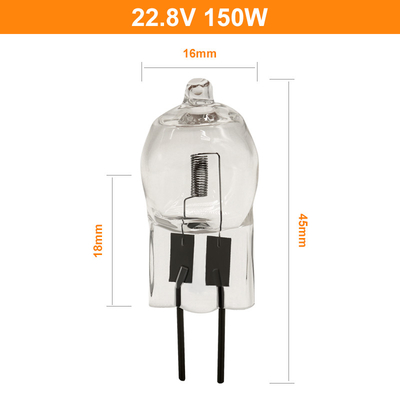 22.8V 150 Watt Kuvars Ampul 150w Tungsten Halojen Lamba Ampulü G6.35 6000Lm