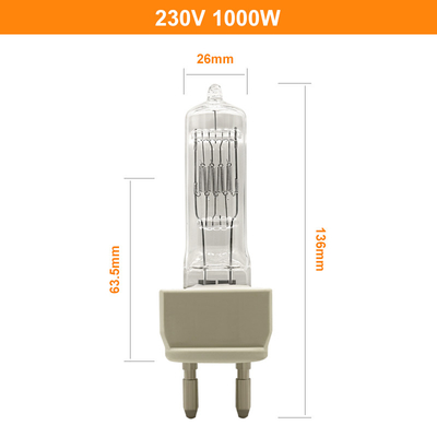 Spektrofotometre G22 için 230V 1000W Tungsten Halojen Lamba