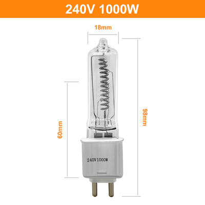G9.5 240V 1000w Tungsten Halojen Lamba Tek Uçlu Sahne ve Stüdyo Lambası