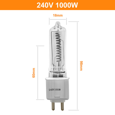 240V 1000W G9.5 Halojen Bipin Ampuller Kızılötesi Isıtma Film Ampulü 98mm