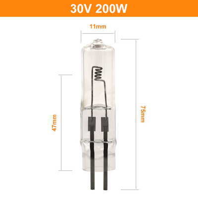 30V 200W Halojen Ekran Optik Lambası İki Pinli Halojen Ampul Küçük Boncuk Ekleme Tipi