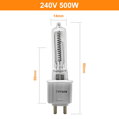 T4 500w Kuvars Lamba Lümen Yüksek G9.5 Halojen Kızılötesi Isı Lambası 240v