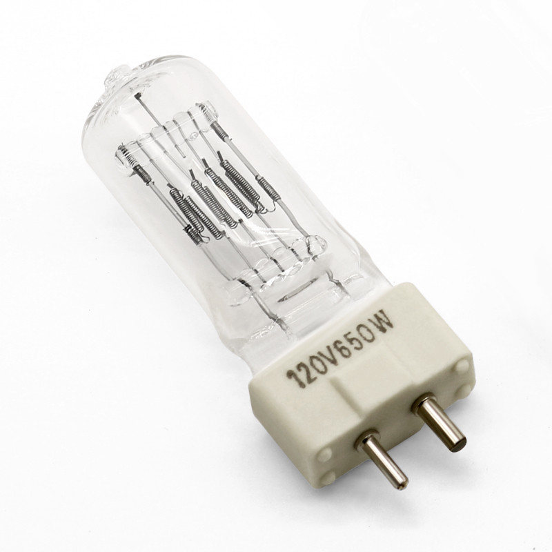 120V 650W Bi Pin Halojen Ampul Kuvars Tungsten Ticari Video Işıkları Sahne