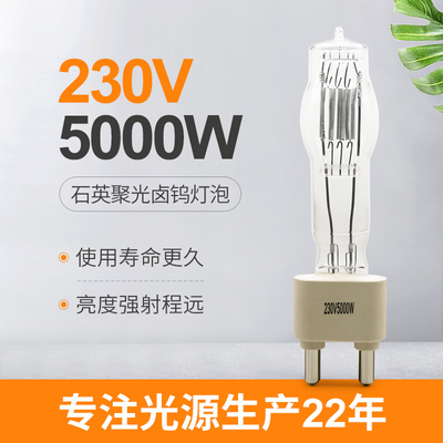 230V 5000W G38 ​​Stüdyo Kuvars Ampul Tekne Halojen Lamba 180mm 125000lm